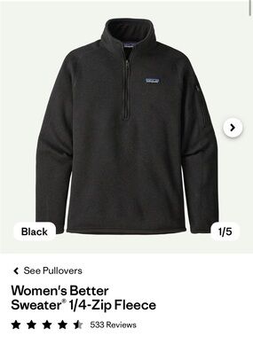 Patagonia Black 1/4-Zip Fleece Sweater